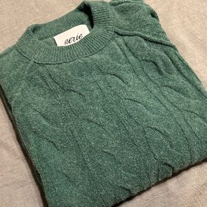 Aerie Green Cable Knit Sweater